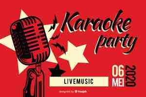 Free vector flat karaoke party banners template