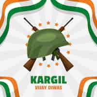 무료 벡터 플랫 kargil vijay diwas 일러스트