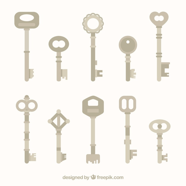 Free vector flat keys collection