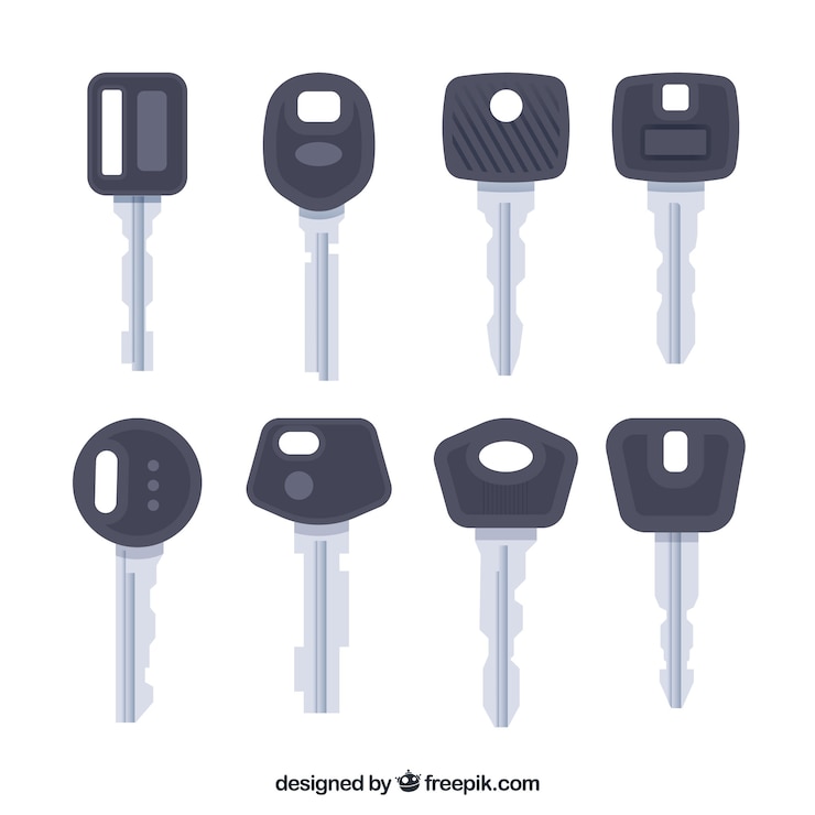 Free Vector flat keys collection