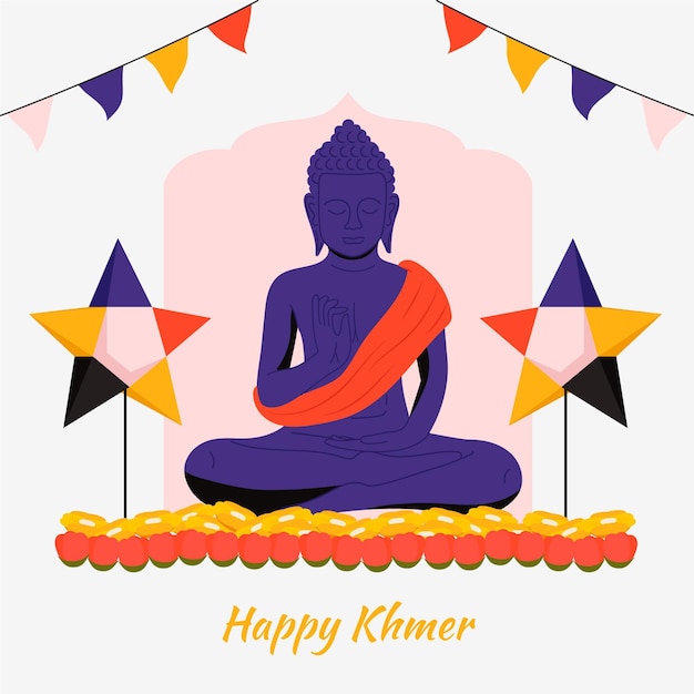 Free vector flat khmer new year illustration