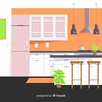 Free vector flat kitchen background