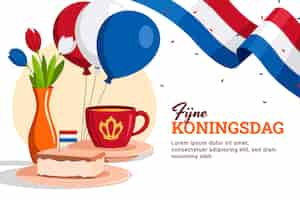 무료 벡터 평면 koningsdag 배경