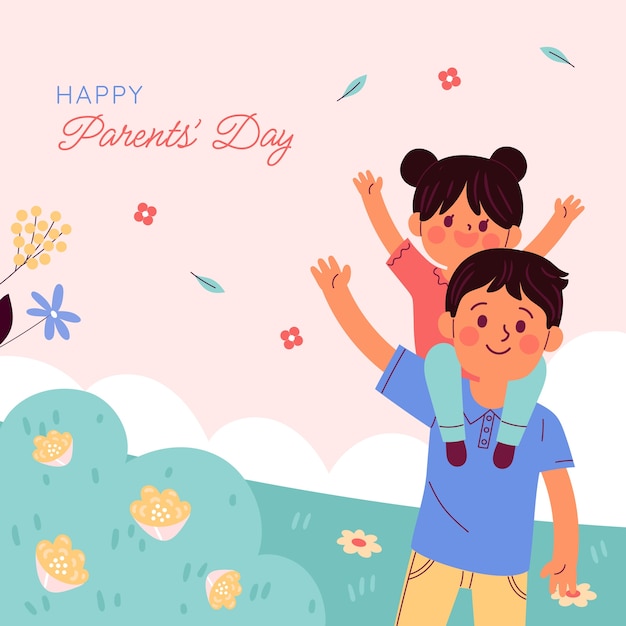 Free Vector flat korean parents' day illustration