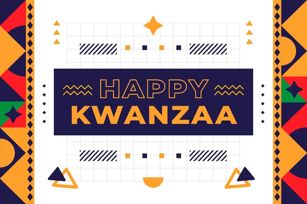 무료 벡터 플랫 kwanzaa 배경