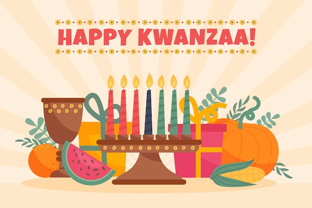 Sfondo piatto kwanzaa