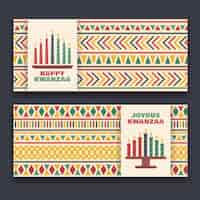 Free vector flat kwanzaa horizontal banner set