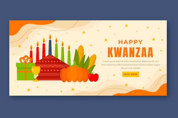 Banner orizzontale kwanzaa piatto