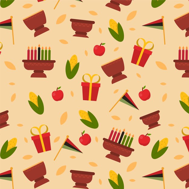 Flat kwanzaa pattern design