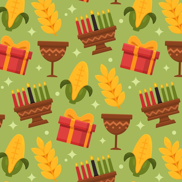 Flat kwanzaa pattern design