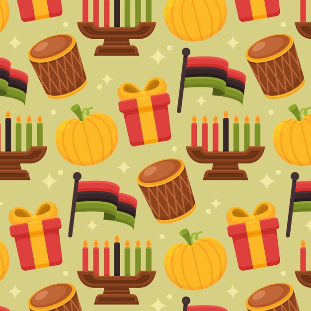 Flat kwanzaa pattern design