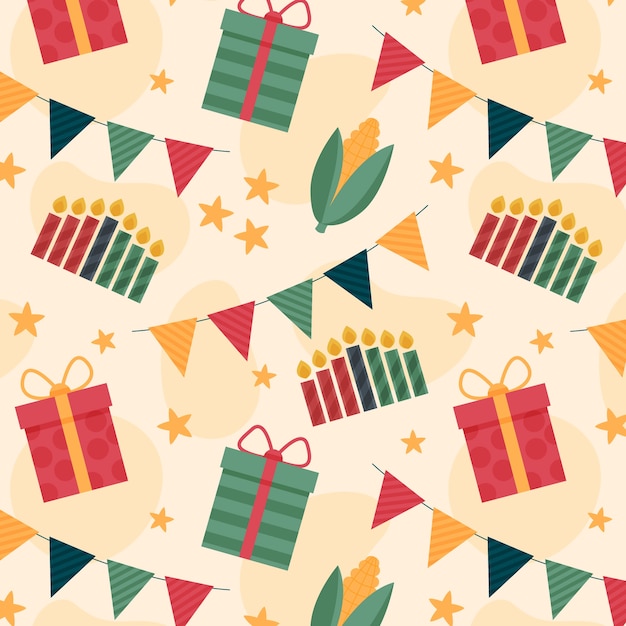 Free vector flat kwanzaa pattern design