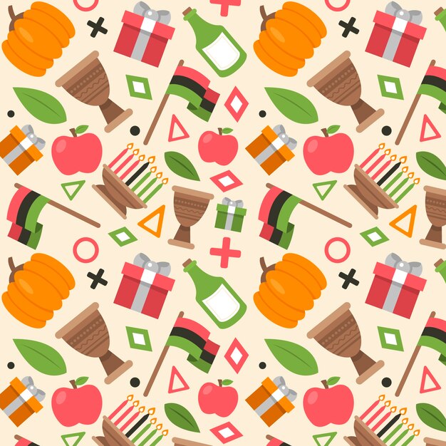 Flat kwanzaa pattern design