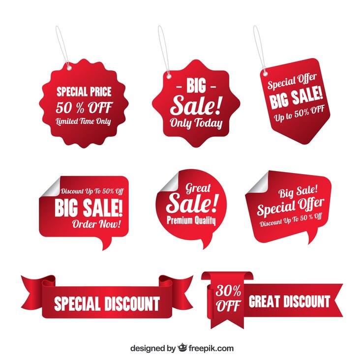 Free Vector flat label/badge sale collection