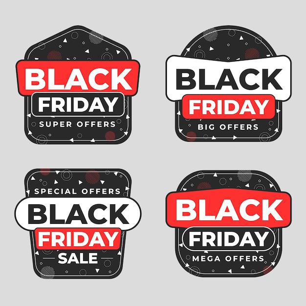 Collezione di etichette piatte per la vendita del black friday