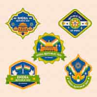 Free vector flat labels collection for indian republic day celebration