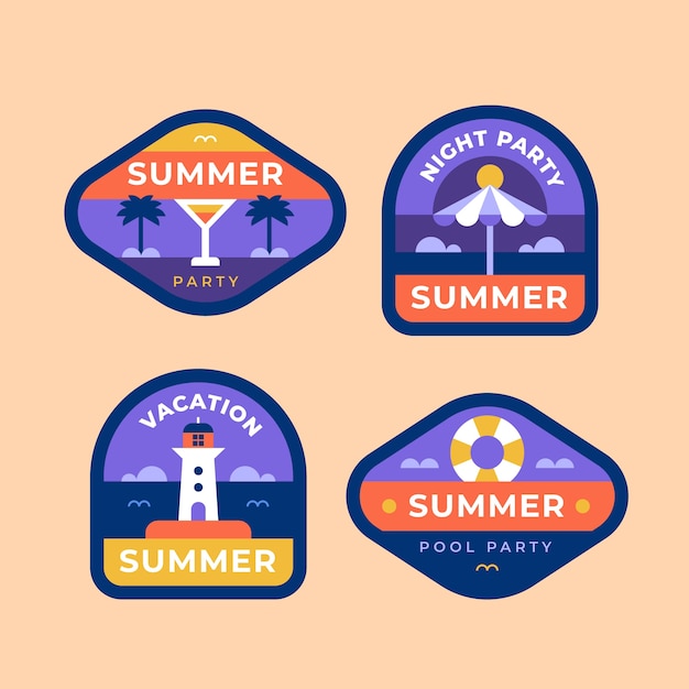 Flat labels collection for summertime