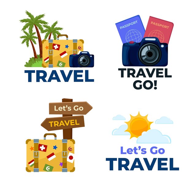 Flat labels collection for travel agency