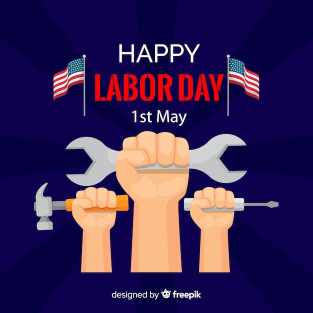 Free vector flat labor day background