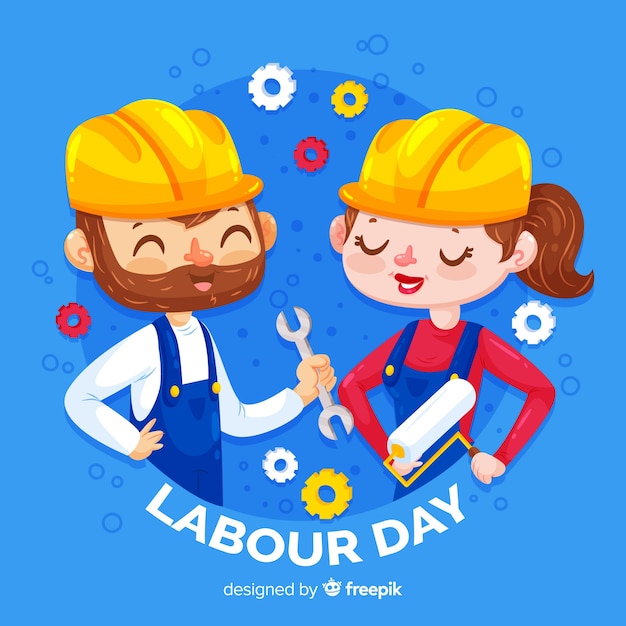 Flat labor day background