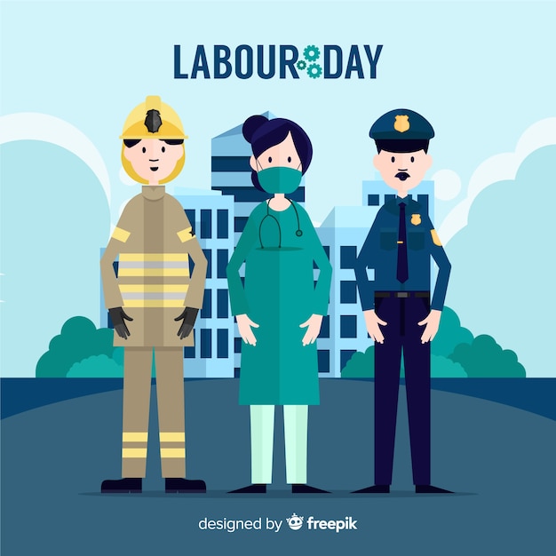 Free vector flat labor day background