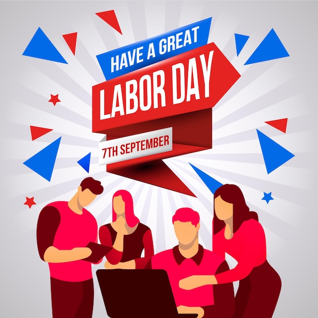 Flat labor day background