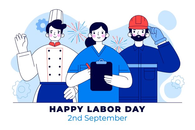 Flat labor day background