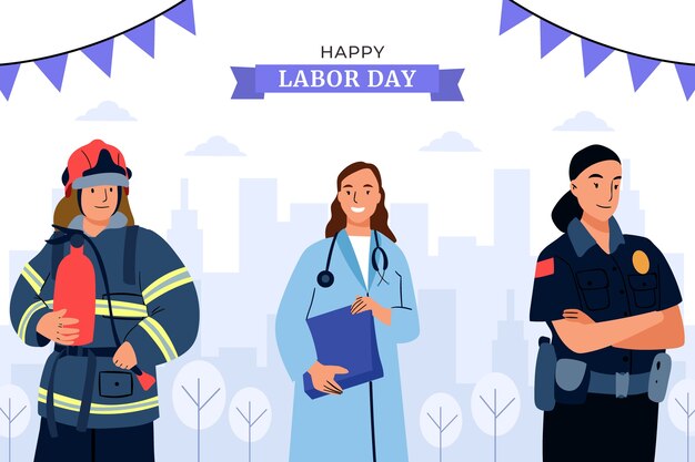 Flat labor day background