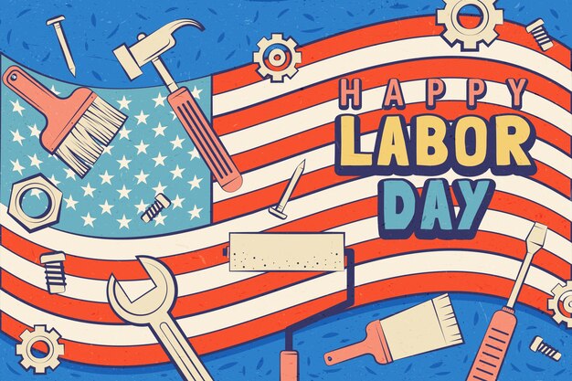 Flat labor day background