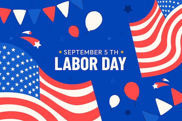 Free vector flat labor day background