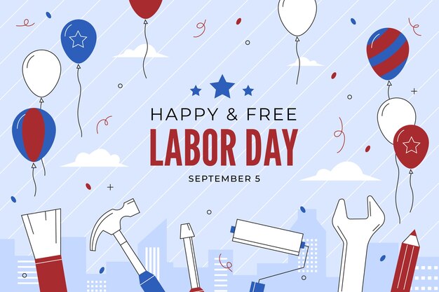 Free vector flat labor day background