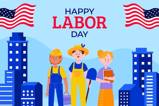 Free vector flat labor day background