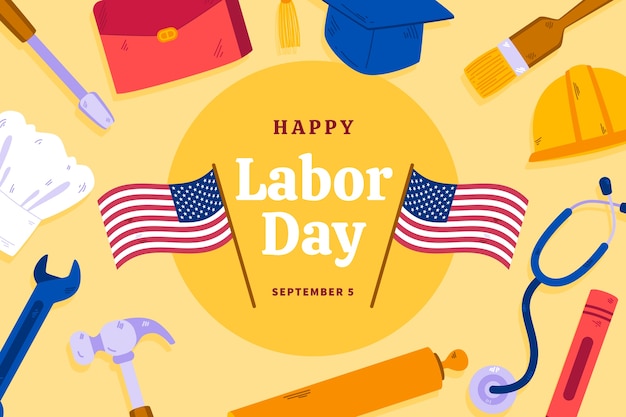 Free vector flat labor day background