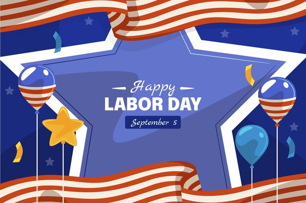 Flat labor day background