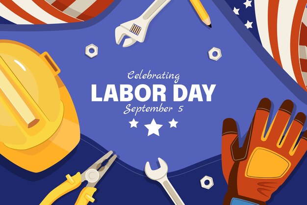 Flat labor day background