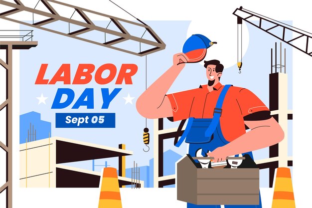 Flat labor day background