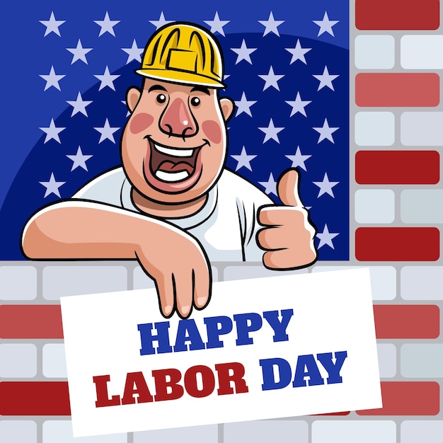 Free vector flat labor day illustration background