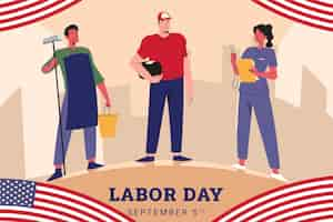 Free vector flat labor day illustration