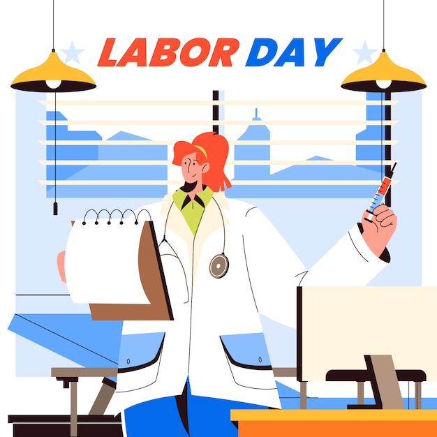 Illustrazione di festa del lavoro piatto