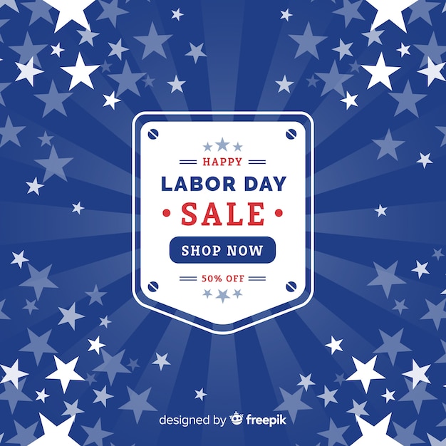 Flat labor day sale background