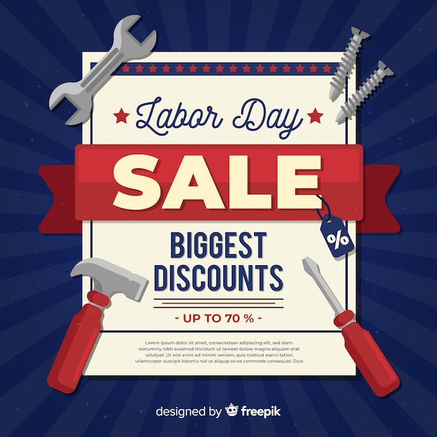 Free vector flat labor day sale background