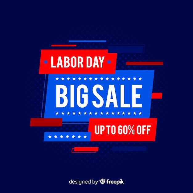 Free vector flat labor day sale background