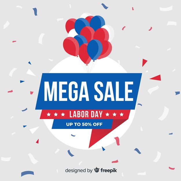 Flat labor day sales background