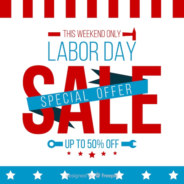 Flat labor day sales background