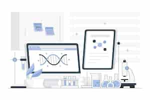 Free vector flat laboratory room illustration