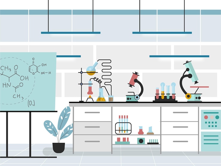 Free Vector flat laboratory room illustration