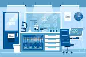 Free vector flat laboratory room illustration