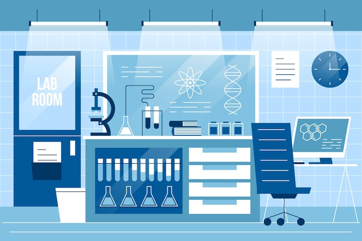 Free Vector flat laboratory room illustration