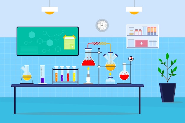 Free vector flat laboratory room