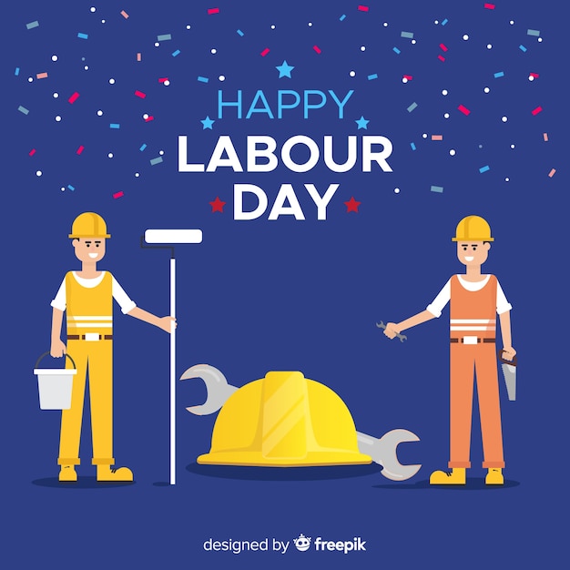 Flat labour day background